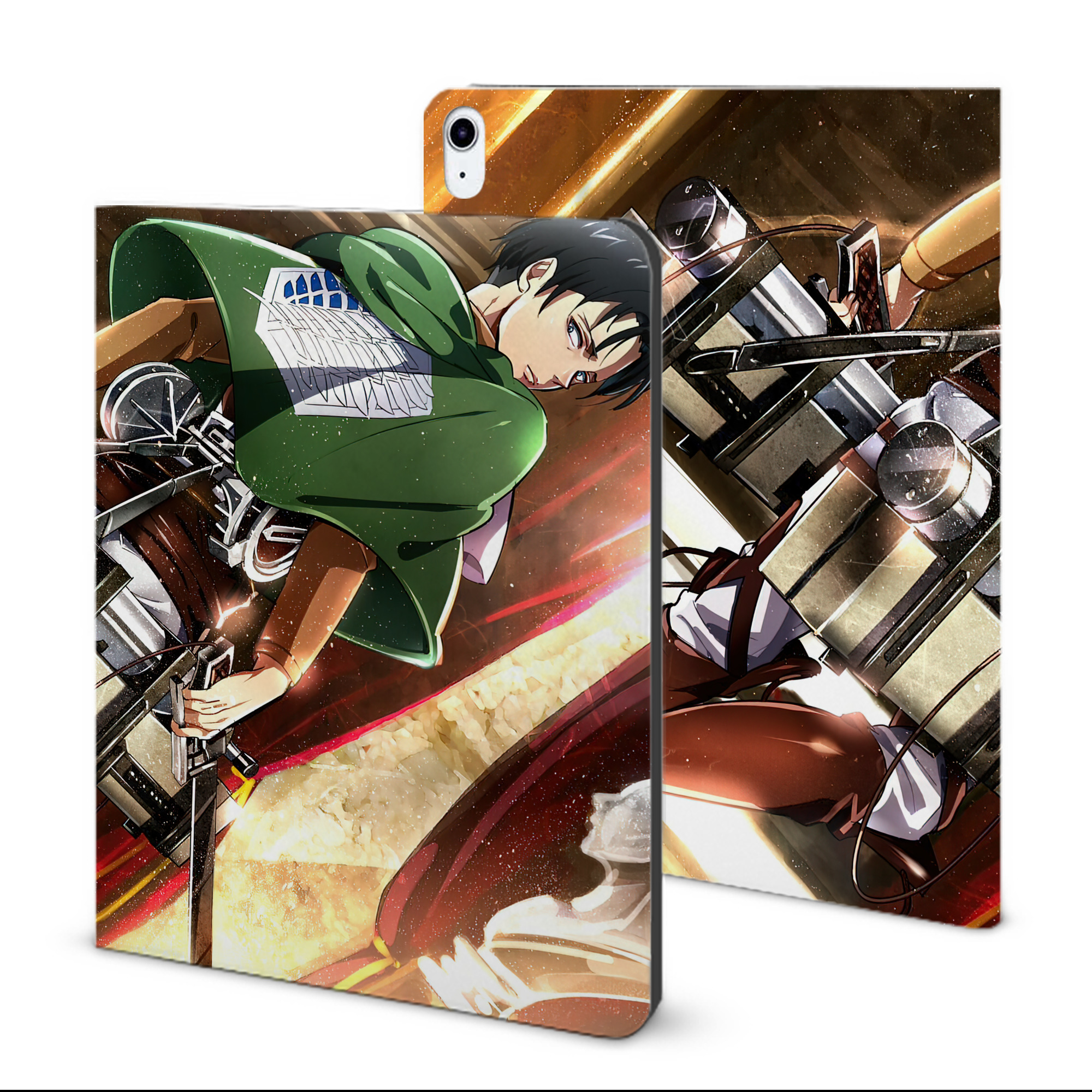 （画像用） 進撃の巨人 Attack on Titan IPad ケース ブック型 PUレザー TPU 耐衝撃 軽量 薄型 ペン収納なし 全面保護 IPad 各モデル対応